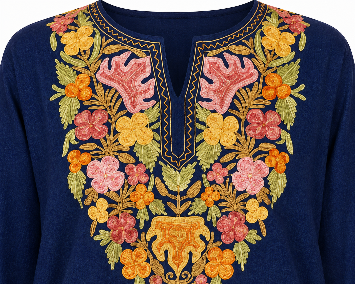 Kashmir Aari cotton Co-Ord Set | Royal Indigo